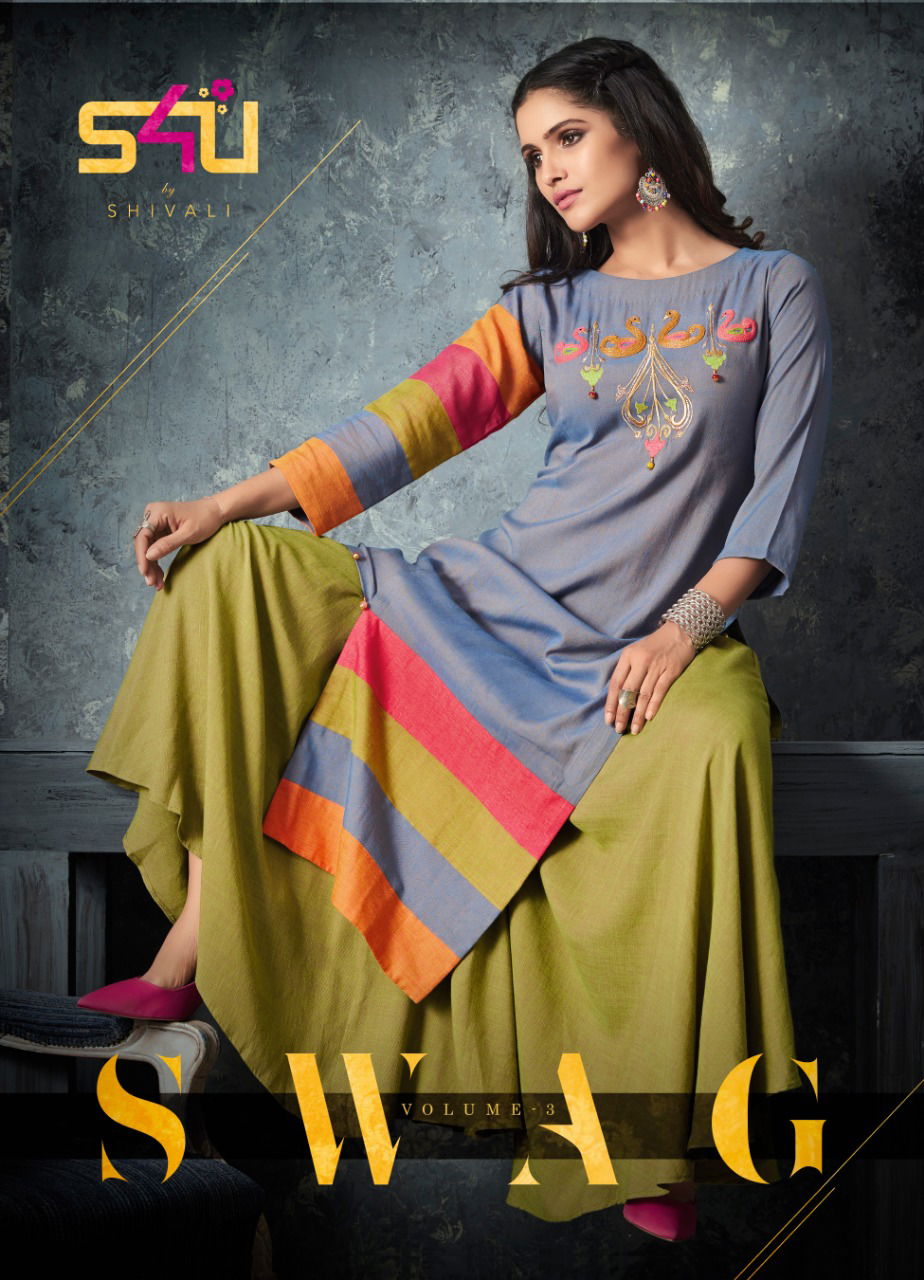 S4U Swag Vol 3 Stylish Killer Silk Party Wear Kurti With Bottom Catalog