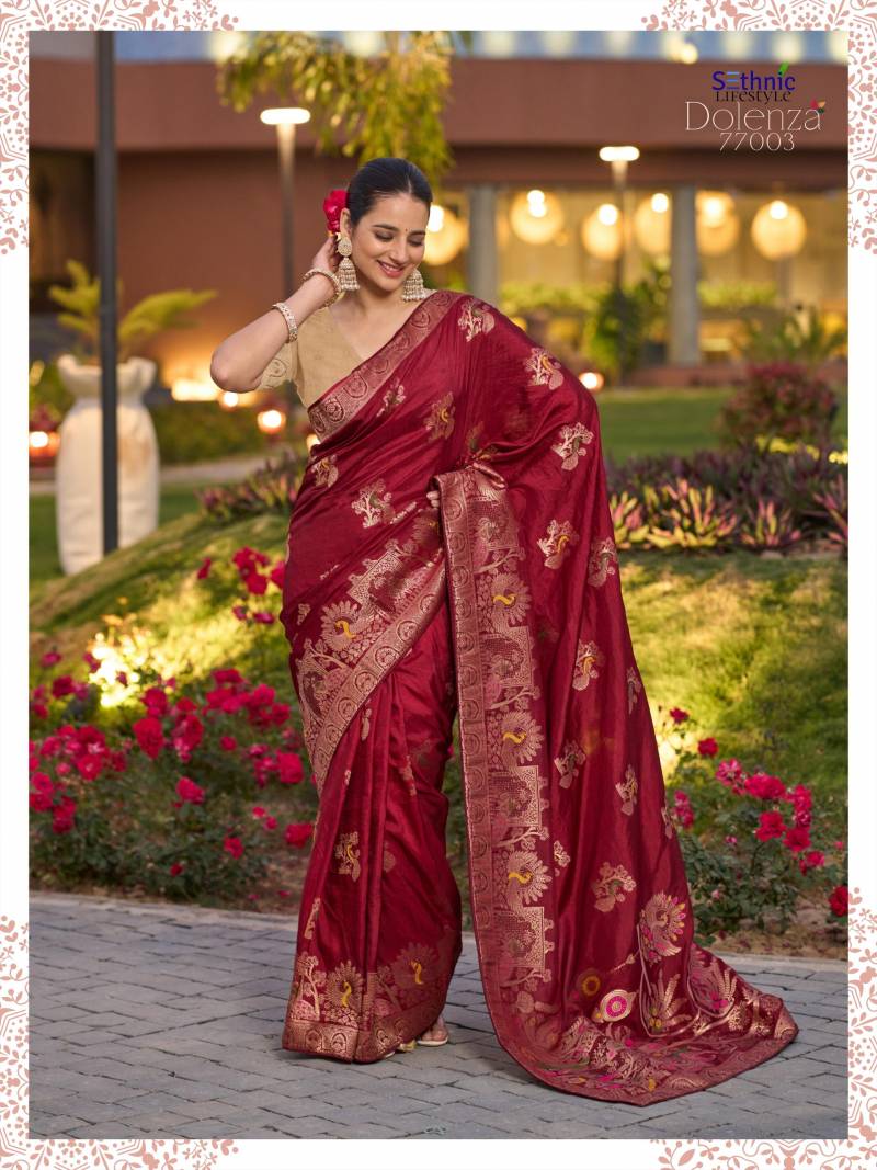 Dolenza By Sethnic Dola Silk Triple Meenakari Saree Wholesale Shop In Surat
