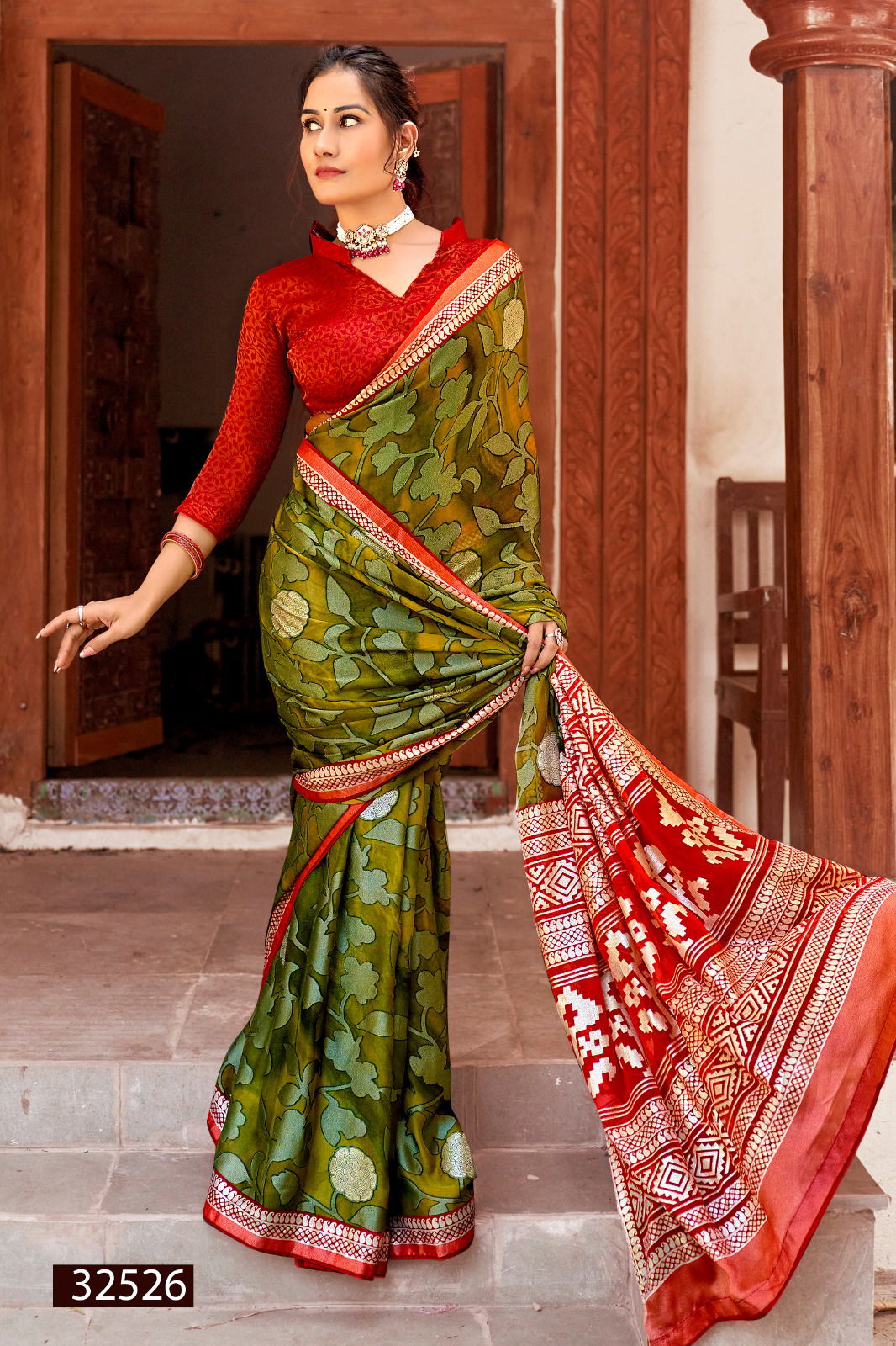 Navyanshi By Vallabhi Brasso Floral Printed Saree Wholesale Price In Surat