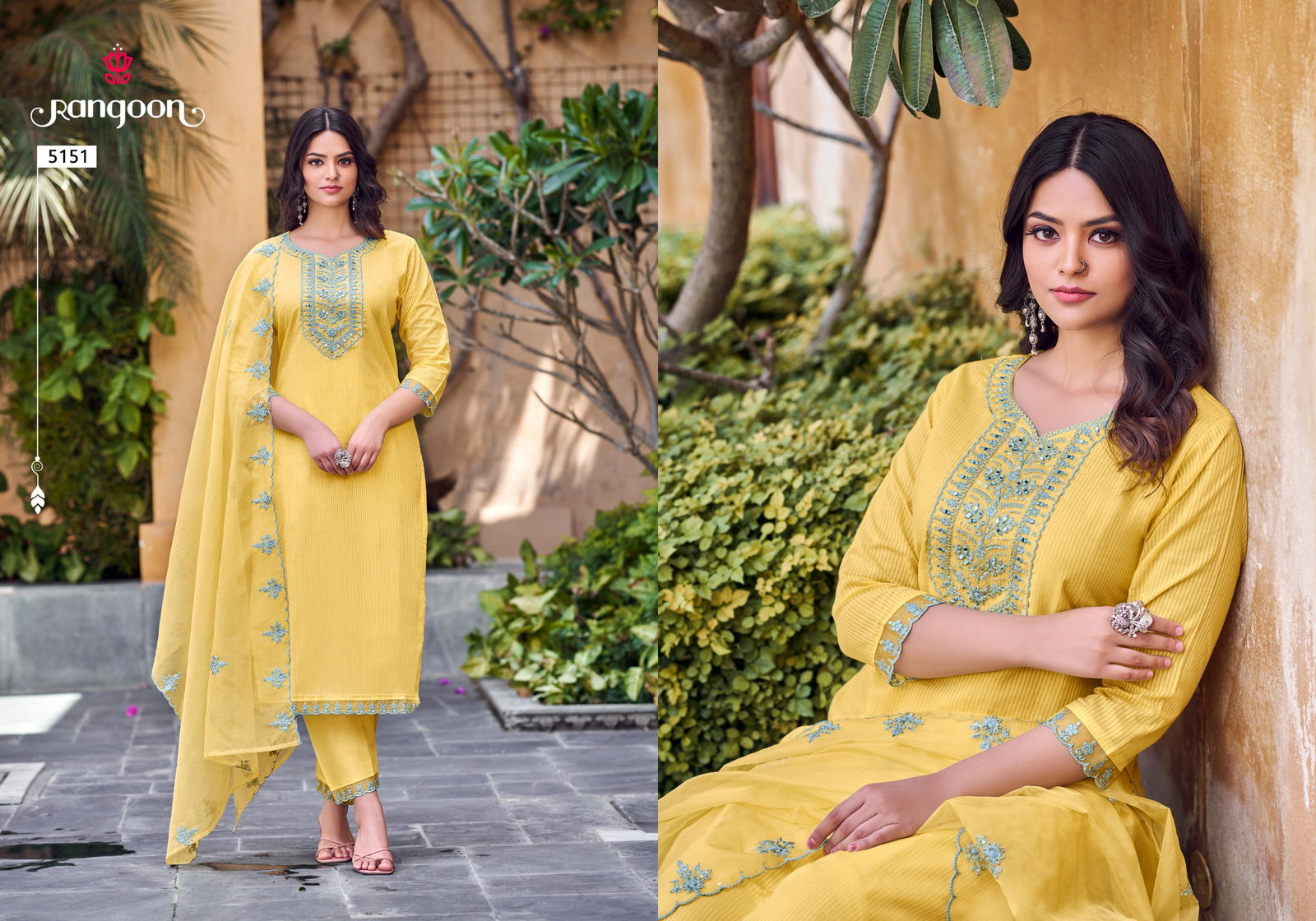 Sofia By Rangoon Embroidery Pure Cotton Kurti With Bottom Dupatta Wholesale Shop In Surat