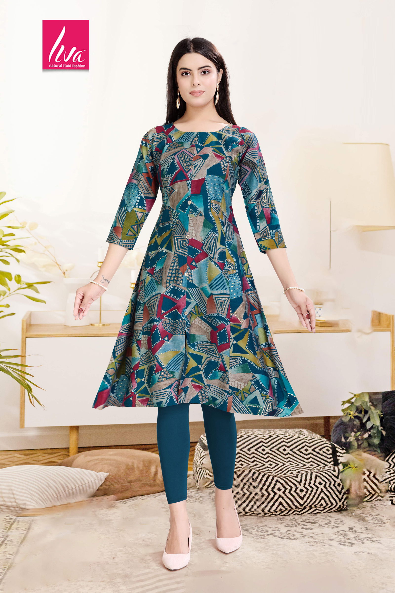 Princess Stylish Chanderi Foil Printed Kurti Wholesale Price In Surat