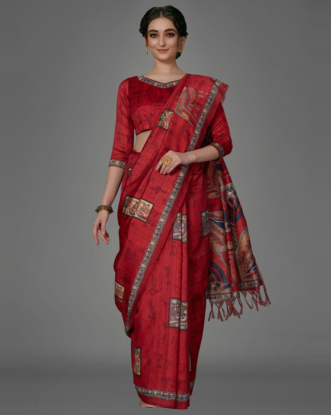 Apple Kalamkari 13 Latest Fancy Festive Wear Printed Manipuri silk Sarees Collection
