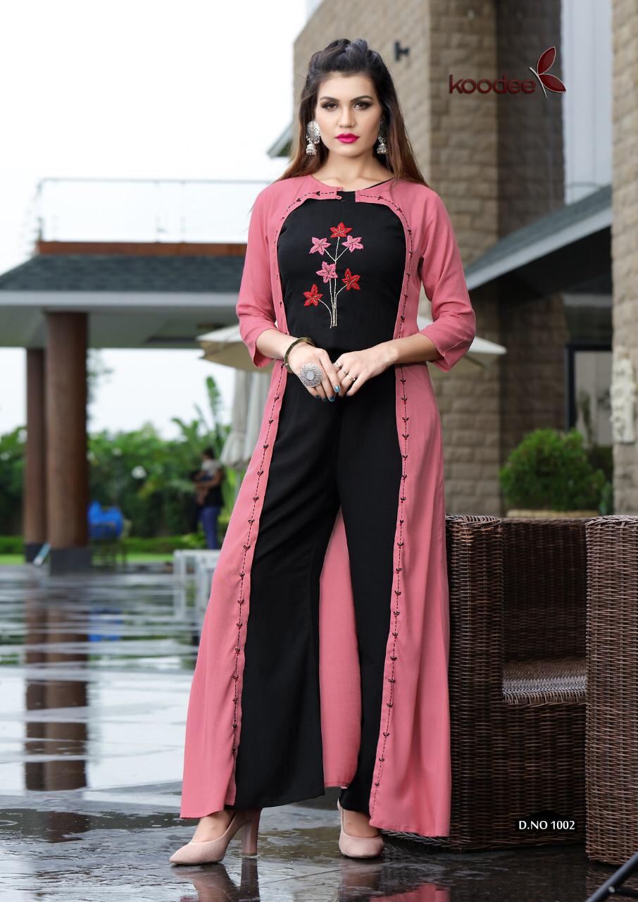 Koodee Sweet Heart Vol-2 Handwork Rayon Designer and Party wear Kurti Collection of Our Plazzo , Shrug & Blouse set Collections