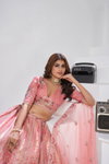 Pink Colour Banarsi Silk Lahenga With Blouse And Dupatta Wholesale In Delhi Kf 2151