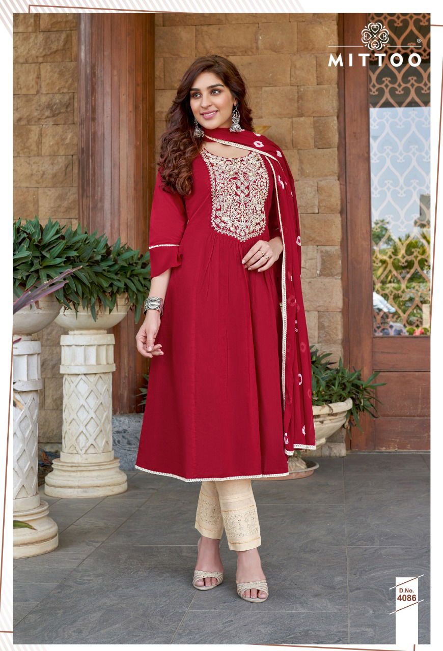 Mitto Barkha Fancy Designer Regular Wear Cotton Printed Readymade Salwar Suit Collection
