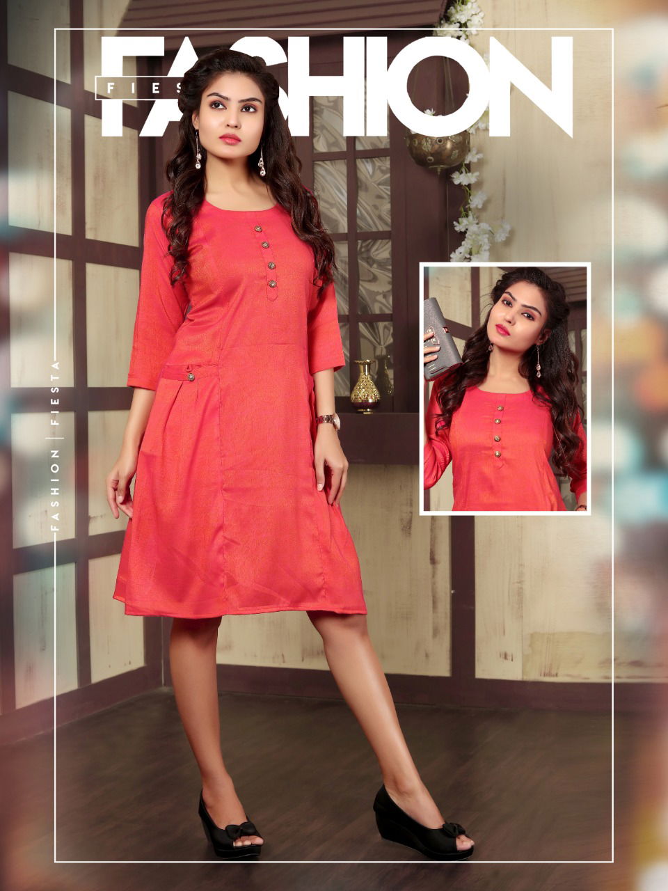 Daisy Heavy Premium Rayon Designer Kurti Collection at Wholesale Price