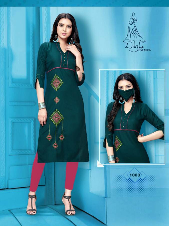 Dikhsha Livaa New Designer Daily Wear Embroidery Work Kurtis Collection
