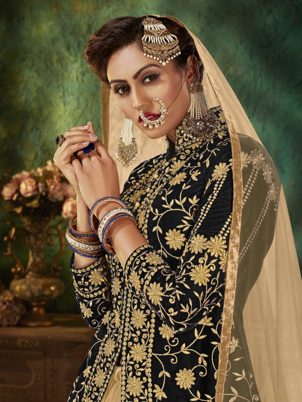 Senhora Zara 19 Colours Wedding Wear Velvet With Embroidery And Stone Work With Net Dupatta And Skirt Salwar Suits Collection
