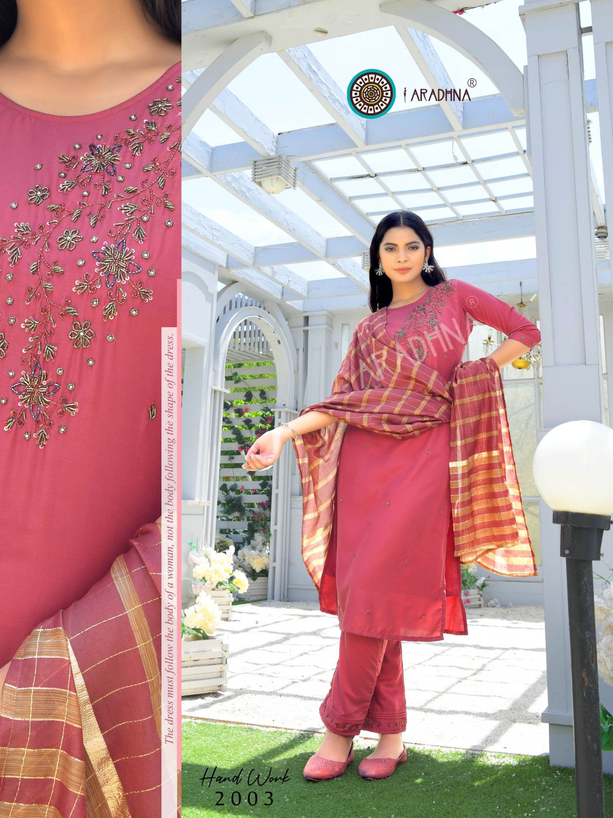 Aradhna Hand Work 2 Latest Designer Cotton Silk Festive Wear Ready Made Collection
