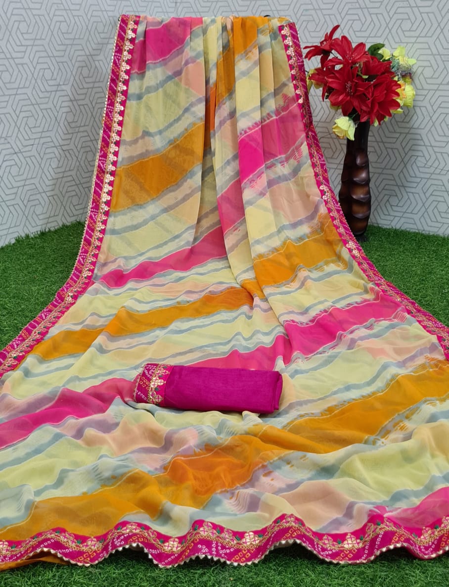 Mahek 40 Party Wear Fancy Designer Georgette Printed Saree Collection
