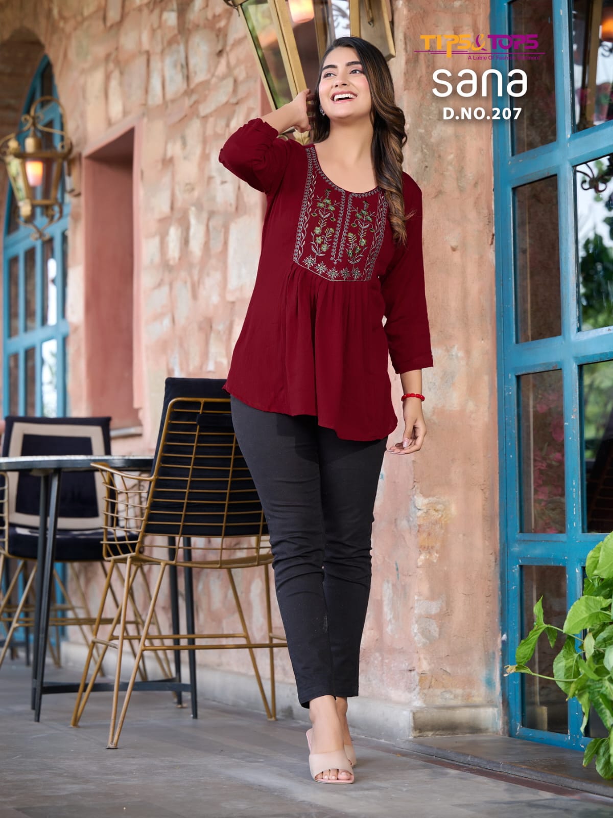 Sana Vol 2 By Tips Tops Rayon Short Ladies Top Catalog