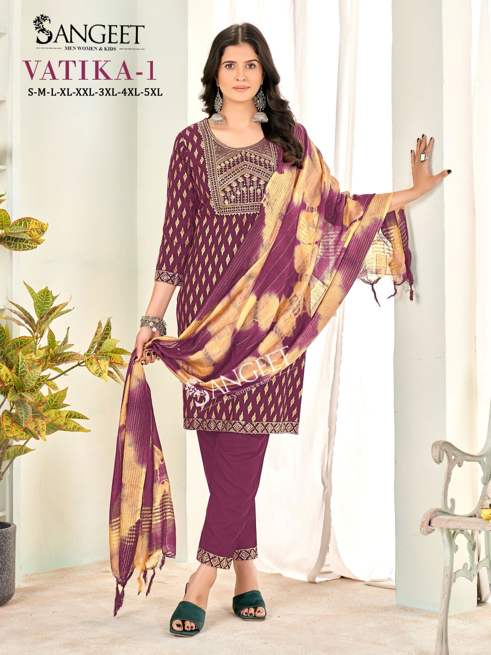 Vatika 1 By Sangeet Rayon Kurti With Bottom Dupatta Wholesale In India