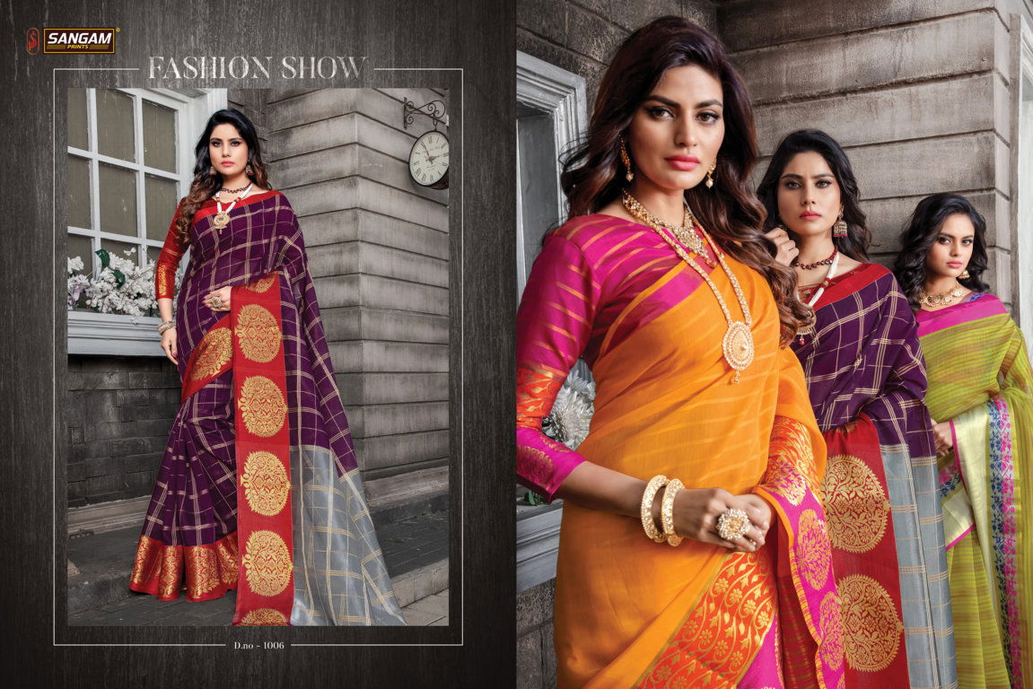 Sangam Swarnamukhi Fancy Latest Designer Festive Wear Cotton Printed Sarees Collection
