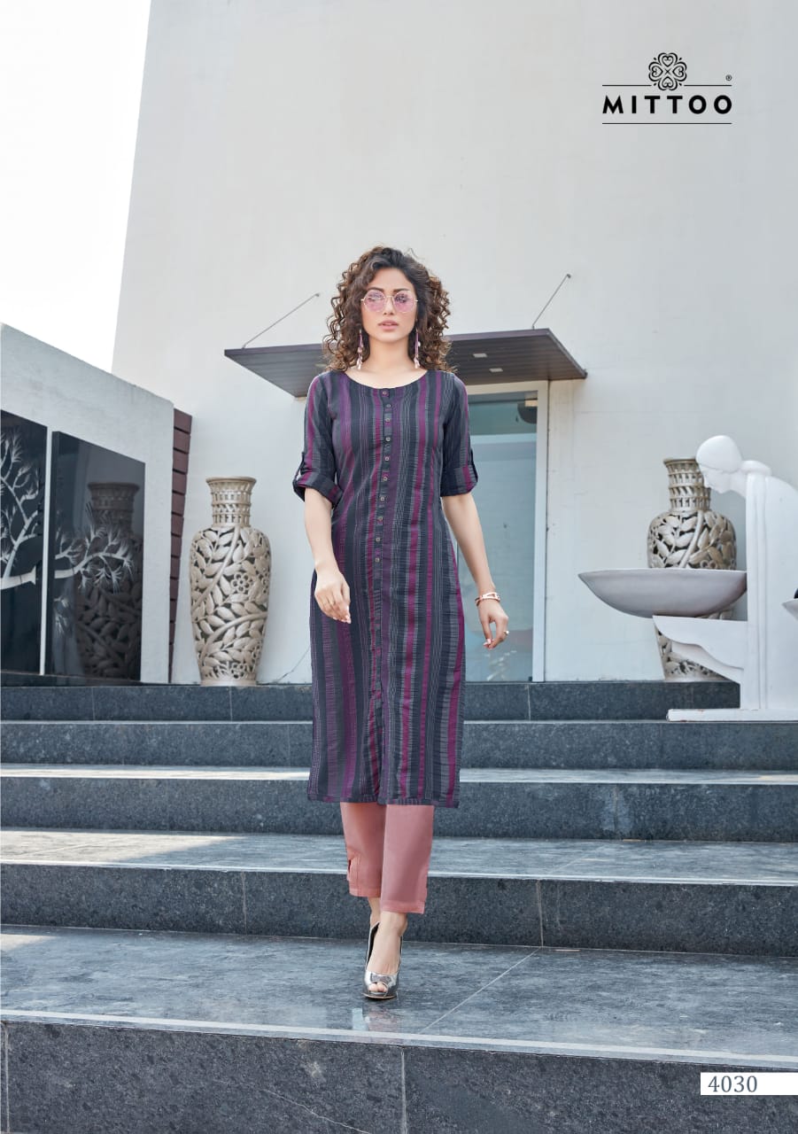 Mittoo Mohini Nx Latest Fancy Ethnic Wear Rayon slub Kurtis With Bottom Collection
