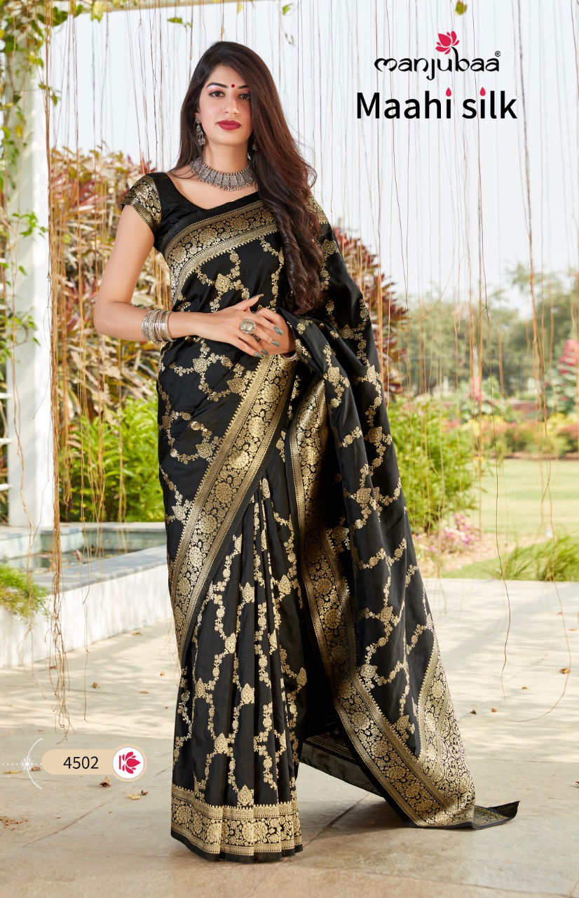 Manjubaa Maahi Latest fancy Heavy Silk Festive Wear Soft silk weaving Sarees Collection