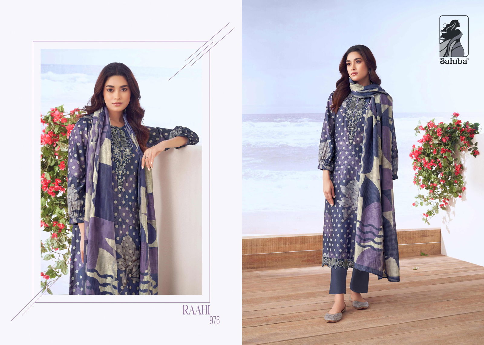 Raahi By Sahiba Muslin Silk Printed Embroidery Dress Material Wholesale Shop In Surat