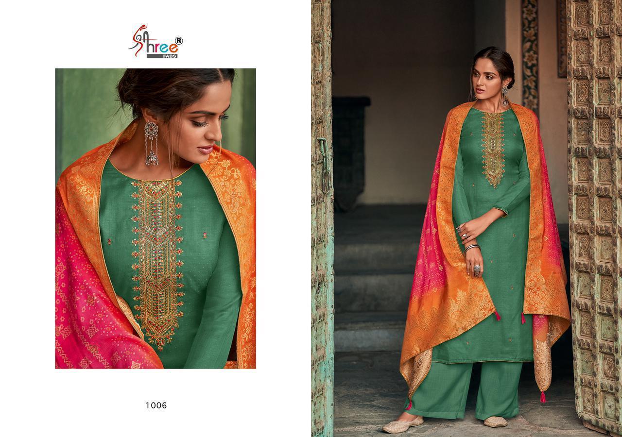 Shree Diyah 2 Designer Casual Wear Silk Buti With Embroidery Work Top With Jacquard Dupatta Dress Material Collection