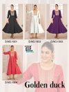 Golden Duck By Blue Hills Rayon Foil Printed Anarkali Gown Suppliers In India