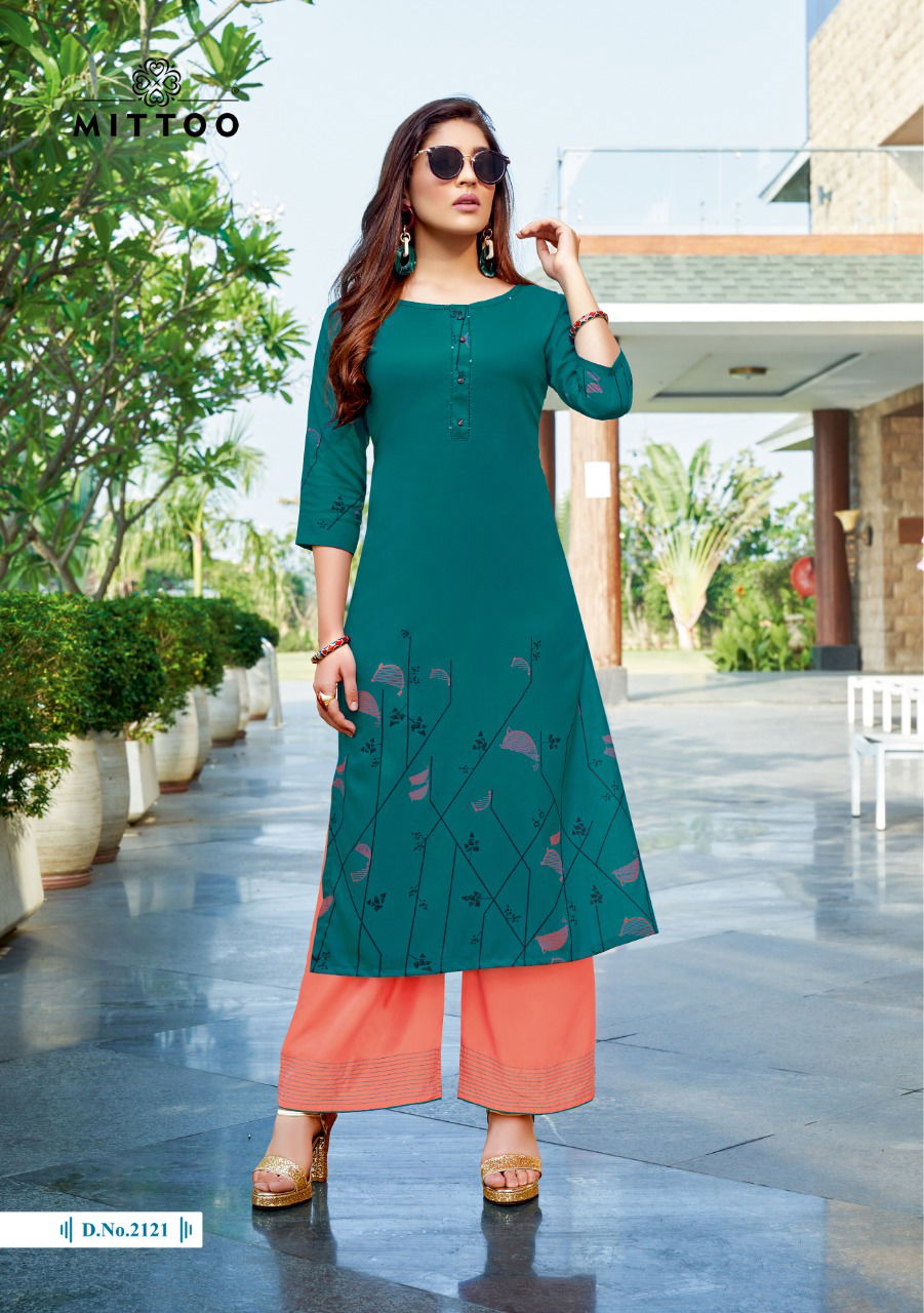 Mittoo Panghat 19 Fancy Ethnic Wear Rayon  Kurtis With Bottom Collection
