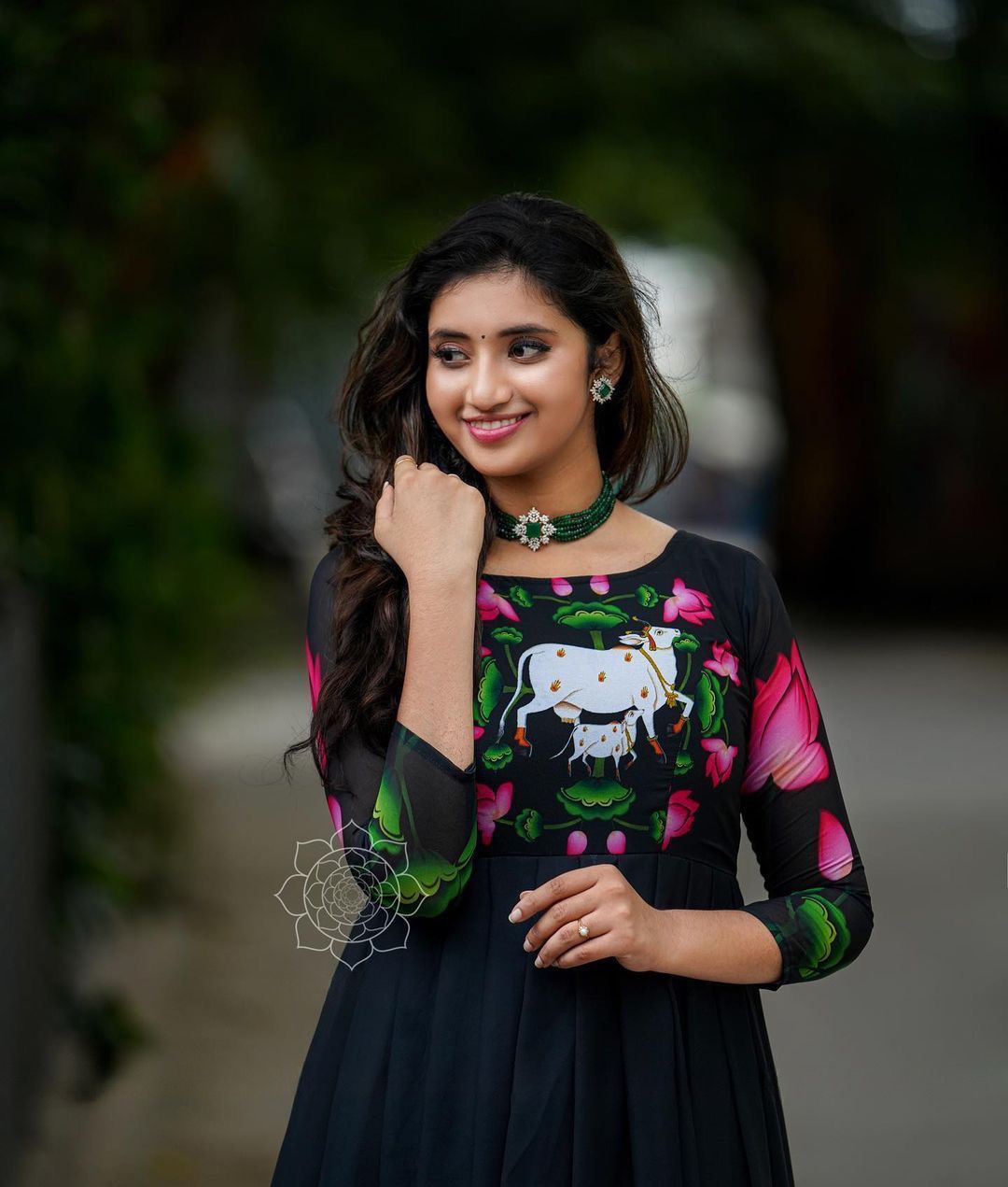 Cow Maxi By Bhargavi Black Georgette Printed Gown Catalog
