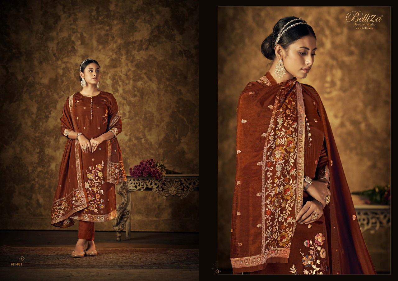 Saarang By Belliza Designer Dola Silk Dress Material Catalog