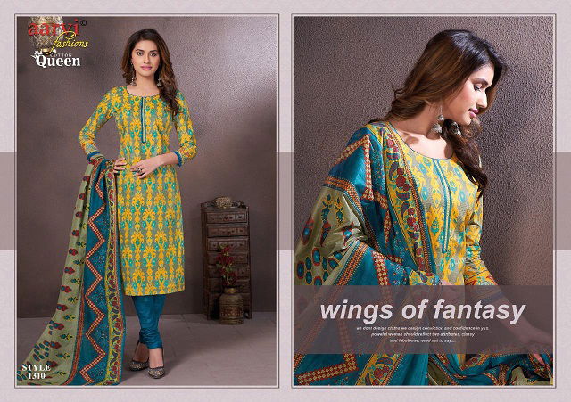 Aarvi Queen 3 Latest fancy regular Wear Pure Cotton Cambric Dress Material Collection
