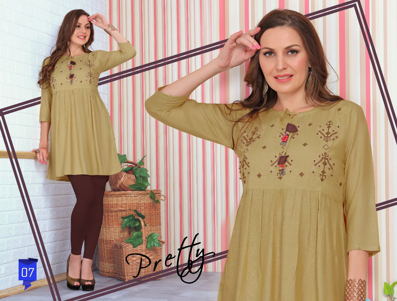 Trendy Fiza 4 fancy designer Casual Regular Wear Heavy Rayon Short Kurtis Collection