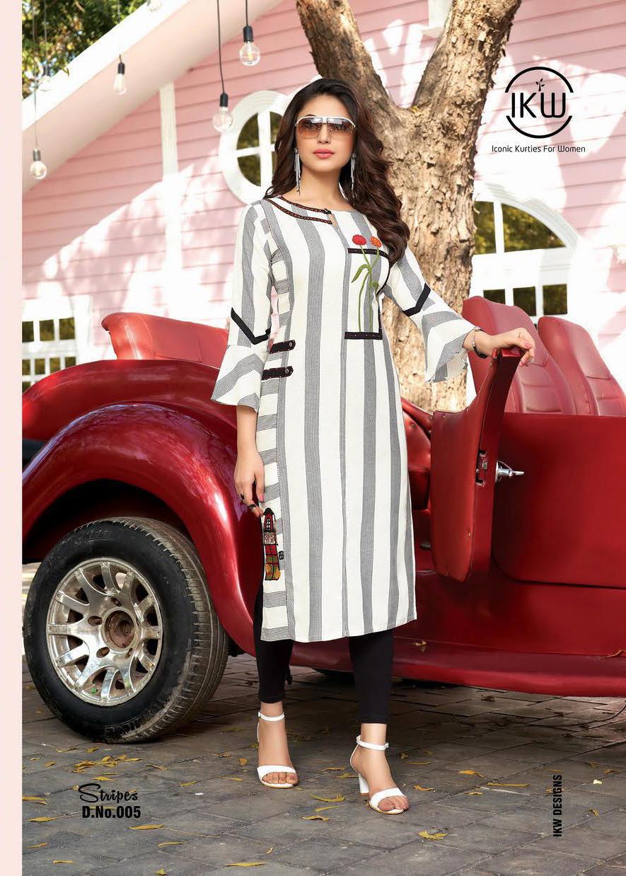 Ikw Stripes 2 Latest Exclusive Designer Casual Wear Kurti Collection