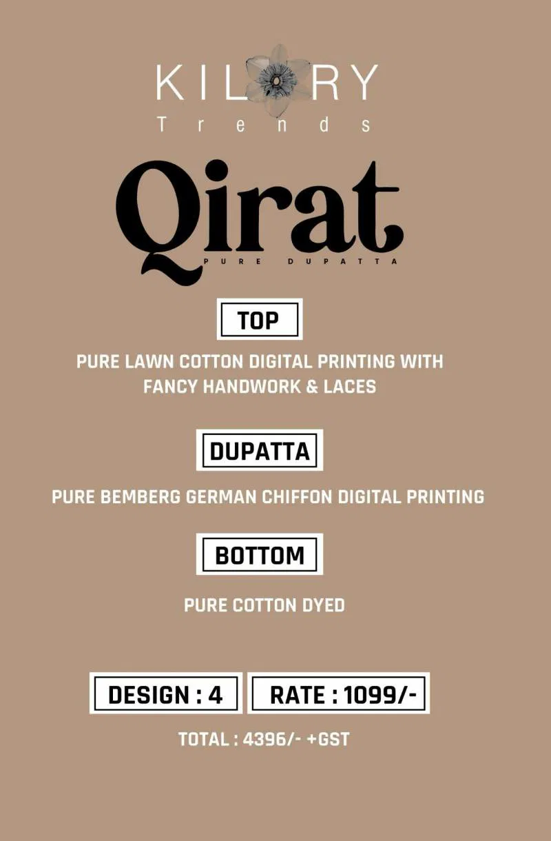 Qirat By Kilory Lawn Cotton Digital Printed Salwar Kameez Best Wholesale Shop In Surat