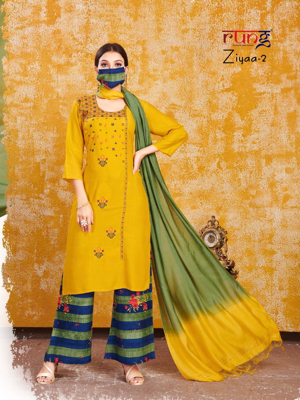 Rung Ziyaa 2 Latest Designer Heavy Rayon Embroidery Worked Ready Made Salwar Suit Collection 