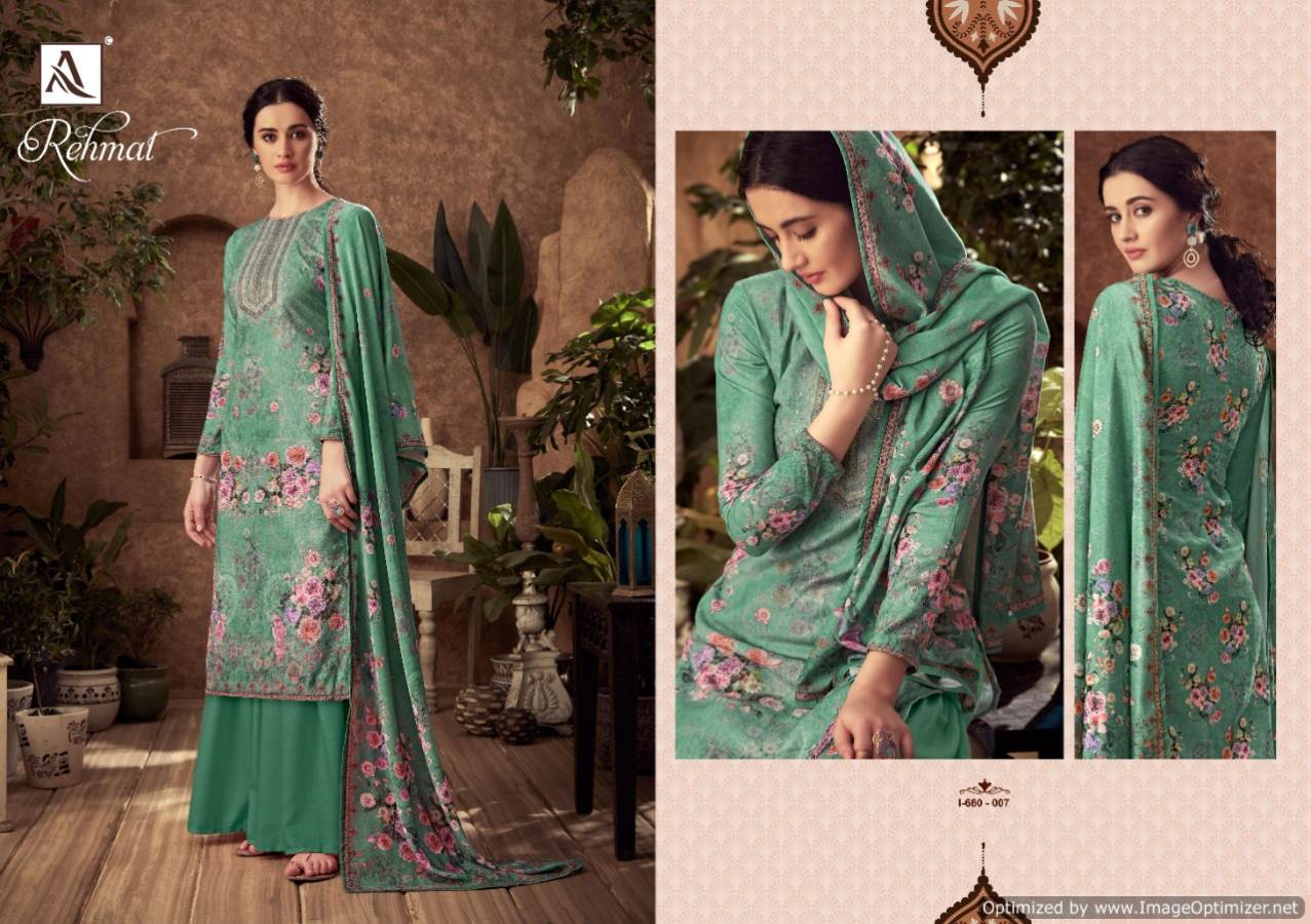 Alok Rehmat Latest Designer Pure Viscose Velvet Digital Print With Swarovski Diamond Work Salwar Suit Collection 