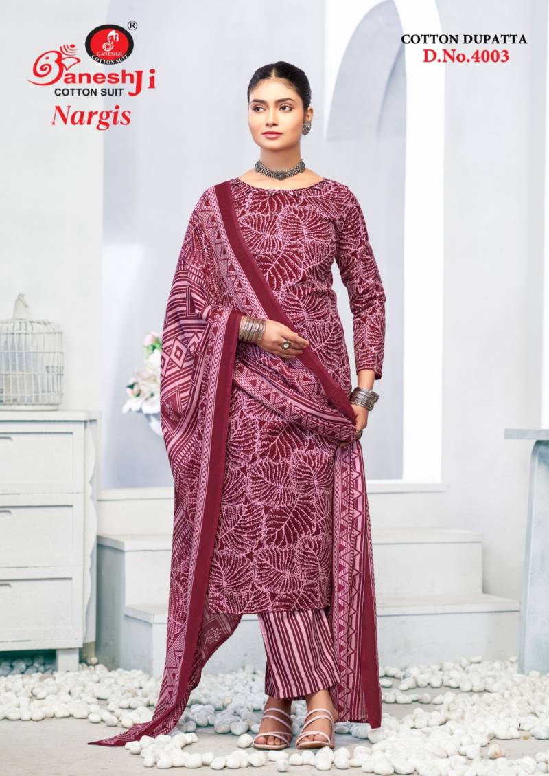 Nargis Vol 04 By Ganeshji Printed Cotton Dress Material Bulk Orders In India