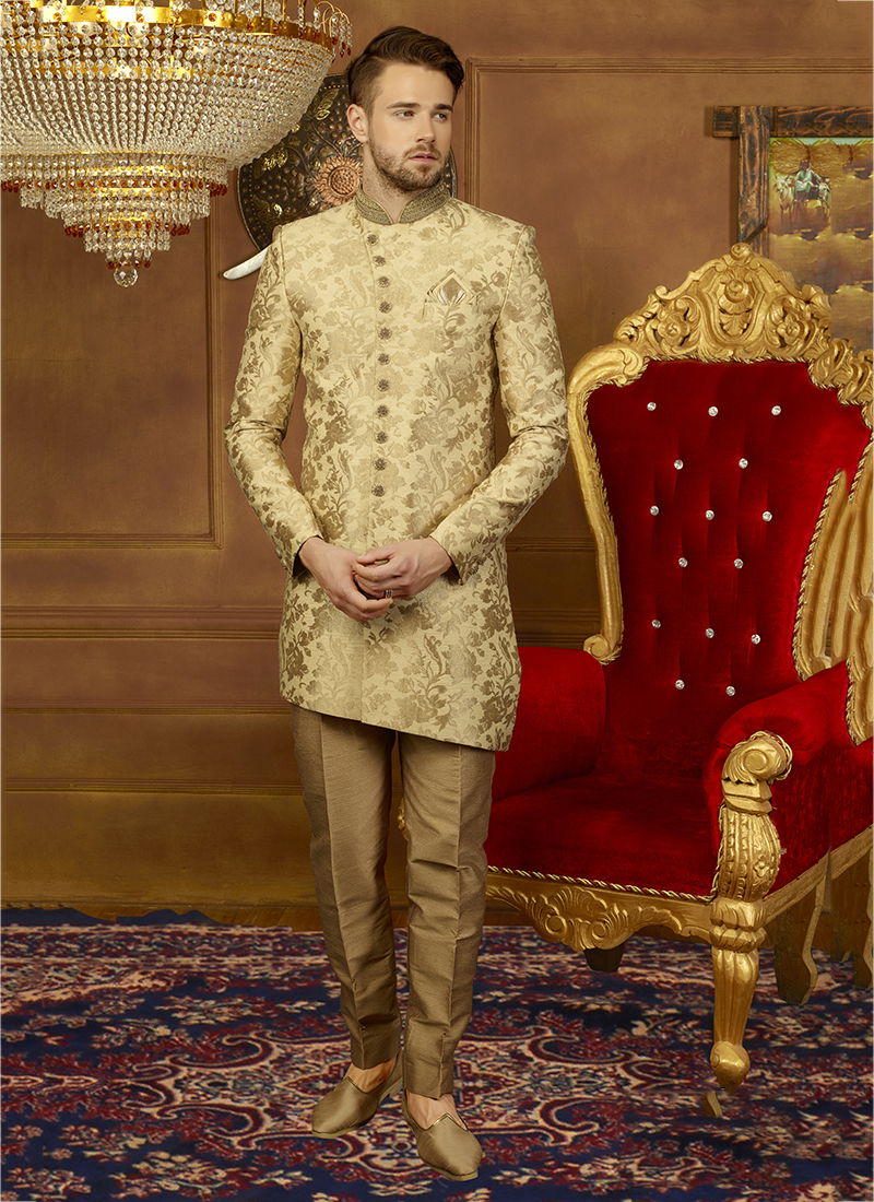 Latest Embroidered Work Sherwani Collection With Indo Western Look and For Wedding Functions And Festivals 