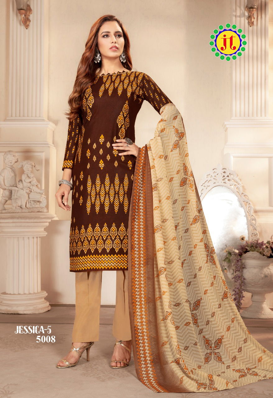 Jt Jessica 5 Latest Regular Wear Printed Cotton Dress Material Collection 