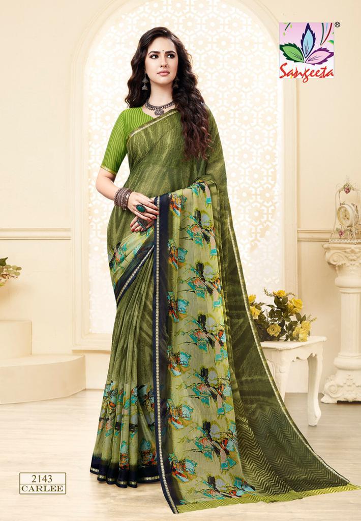Sangeeta Latest Collection Of Casual Daily Wear Printed Chiffon Saree 