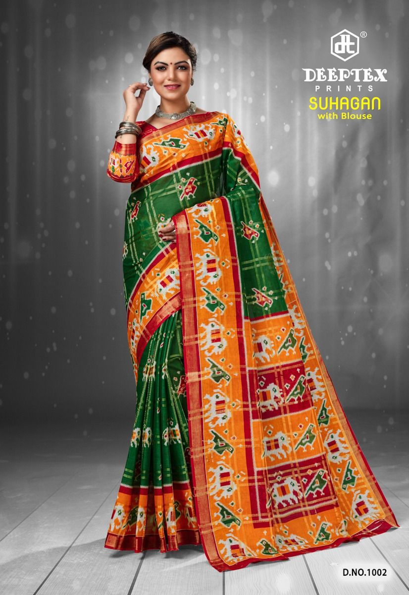 Deeptex Suhagan Regular Wear Cotton Printed Designer Saree Collection