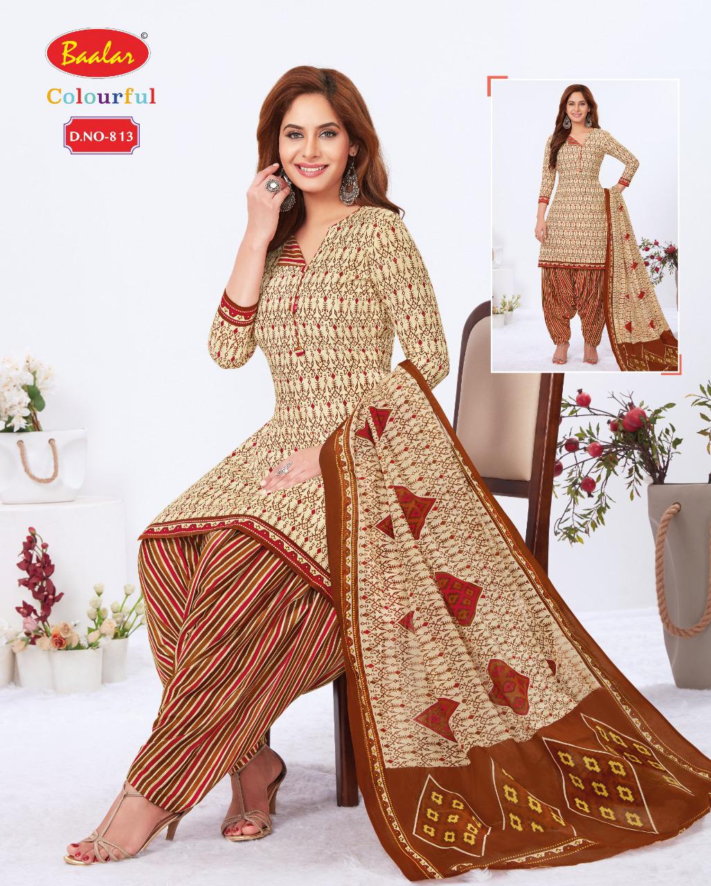 Baalar Colourful 8 Latest Fancy Regular Wear Cotton Printed Readymade Salwar Suit Collection
