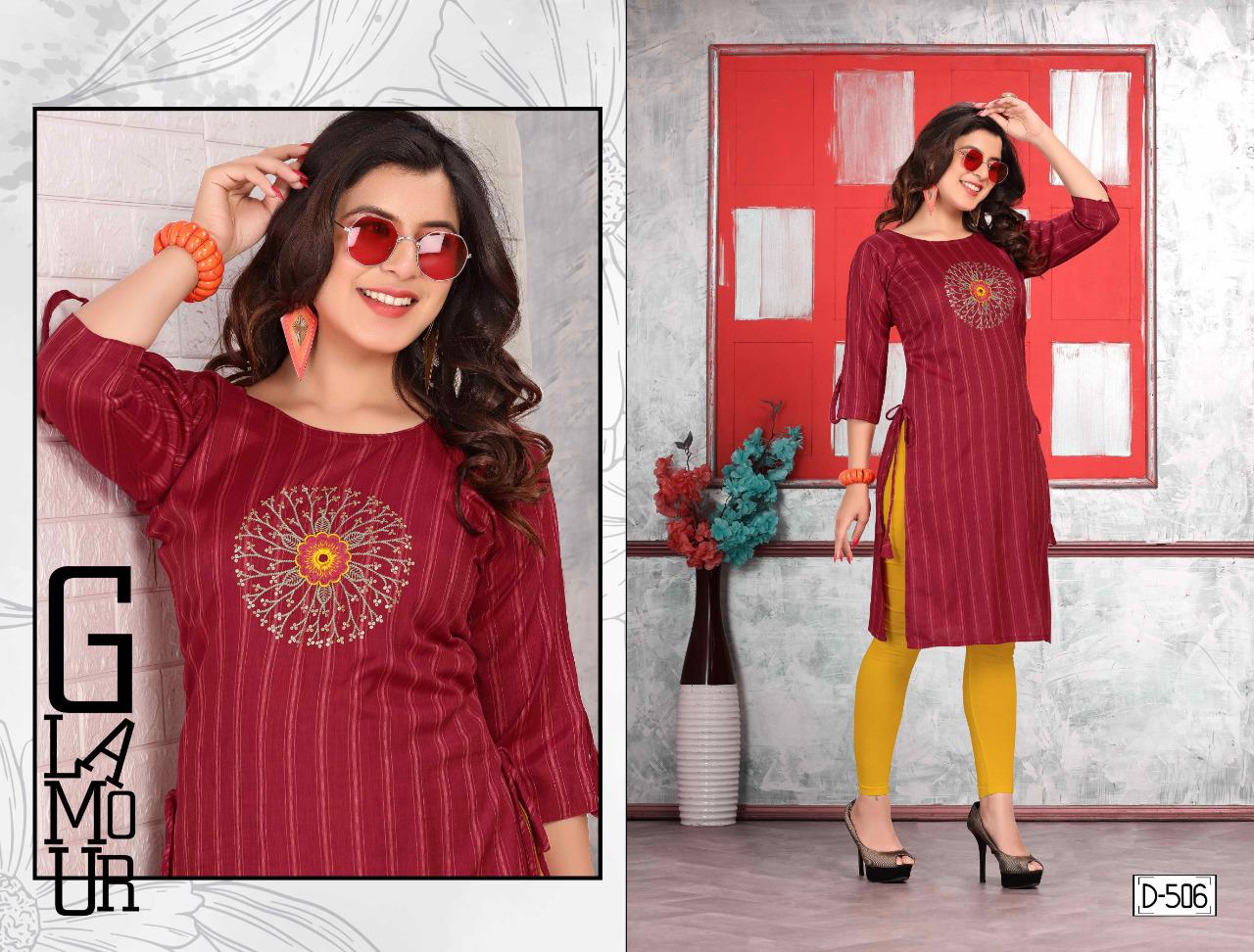 Trendy Divine Latest Fancy Regular Wear Straight Designer Rayon Kurtis Collection
