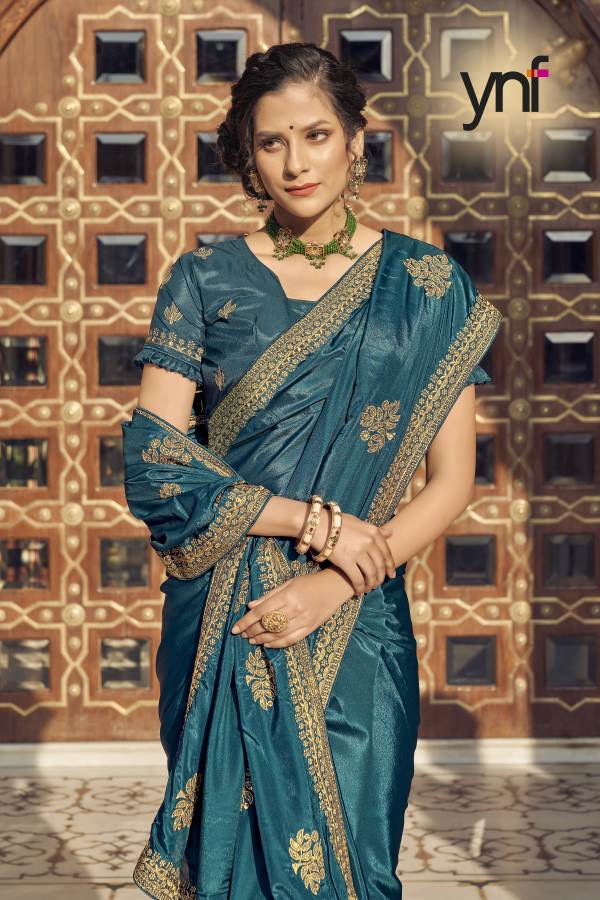 Ynf Angad New Exclusive Wear Crepe Silk Heavy Saree Collection
