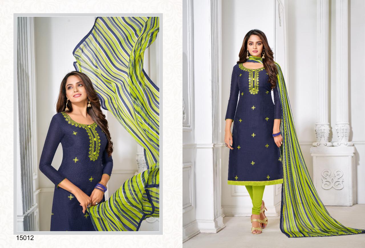 Autogragh 15 Casual Wear Slub Lining Embroidery Work Designer Churidar Dress Material Collection
