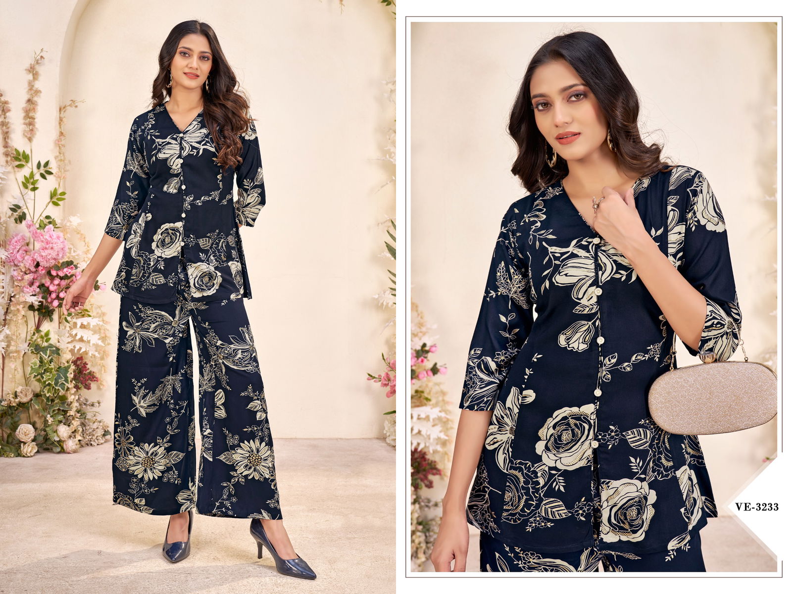 Ladies Flavour 3232 And 3233 Rayon Discharge Printed Co Ord Set Orders In India