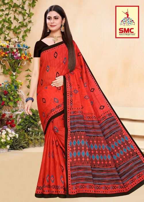 Smc Priyalaxmi Fancy Regular Wear Cotton Printed Designer Saree Collection