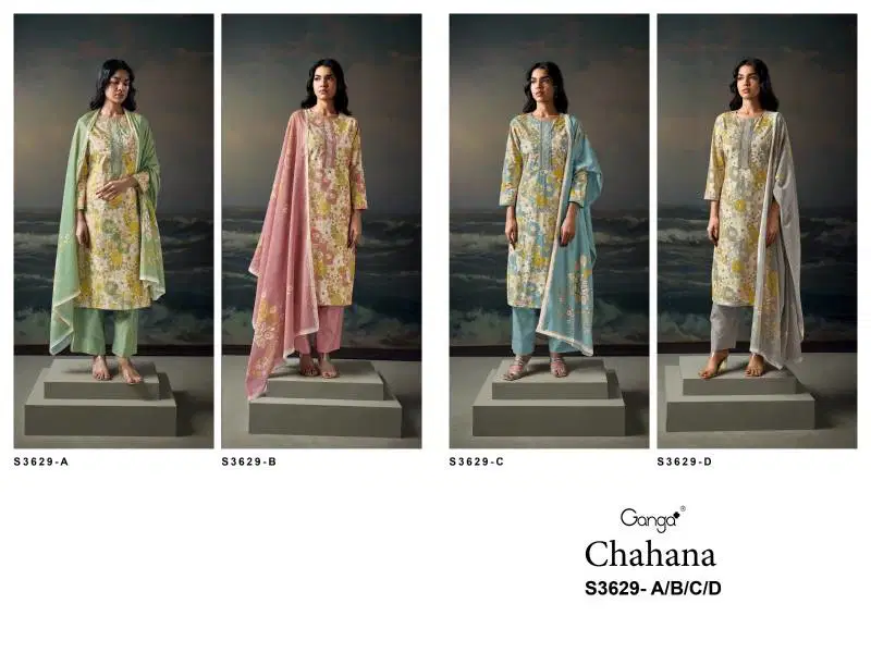 Chahana By Ganga Cotton Printed Embroidered Salwar Kameez Wholesale Clothing Suppliers In Mumbai