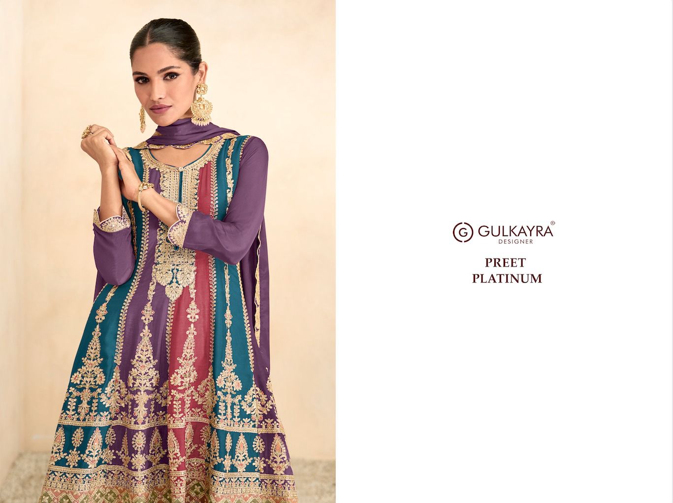 Preet Platinum 7601 By Gulkayra Real Chinon Wedding Salwar Suits Wholesale Market In Surat