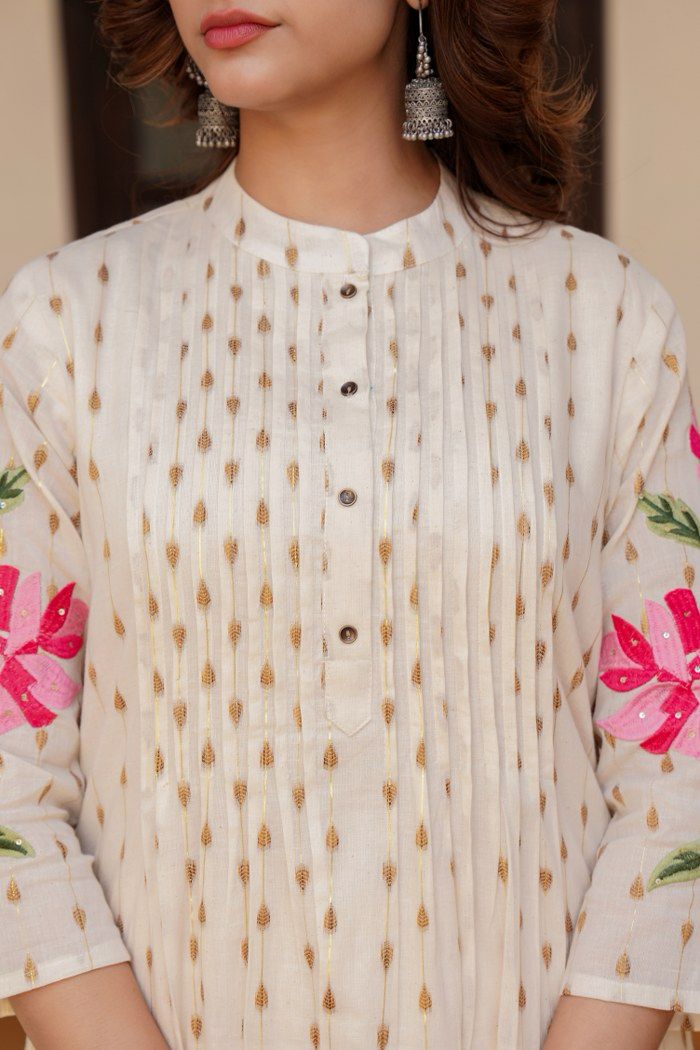 Tanyaa P 151 Cotton With Hand Work Kurti With Bottom Wholesale Online