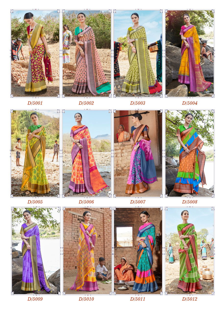 Siddharth Adventure Pattu Latest Printed Pure Cotton Silk Casual Wear Saree Collection