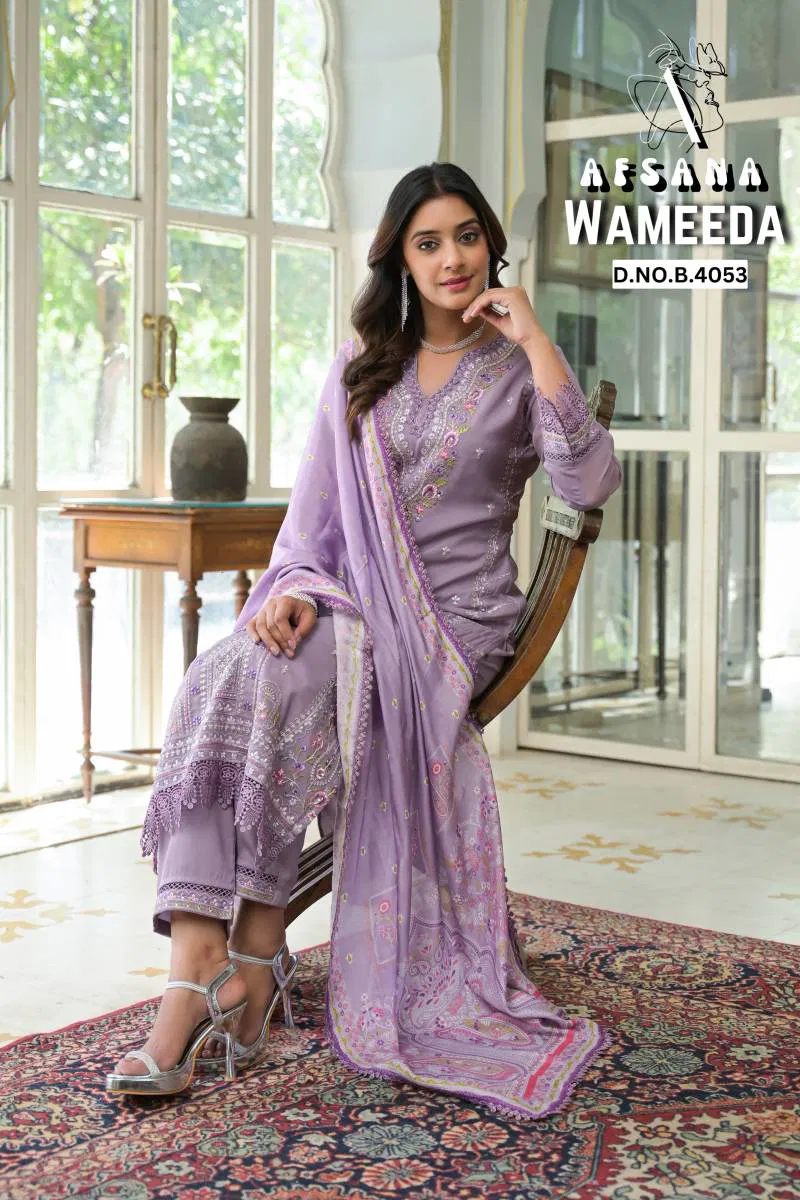 Wameeda By Afsana Georgette Kurti Bottom With Dupatta Exporters In India