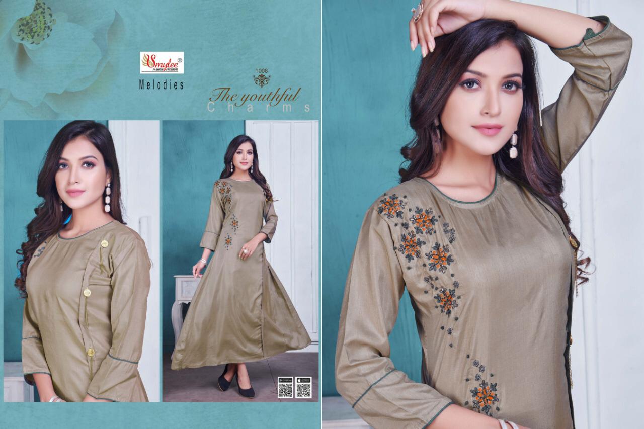 Smyle Melodies Fancy Festive Wear Designer Fancy Long Kurtis Collection
