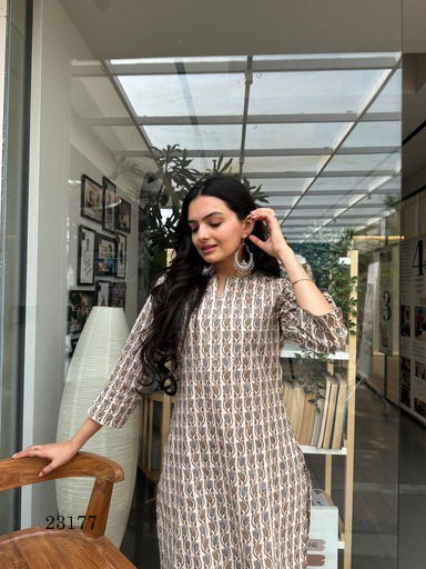 Indira 23178 Cambric Cotton Printed Kurti With Bottom Catalog