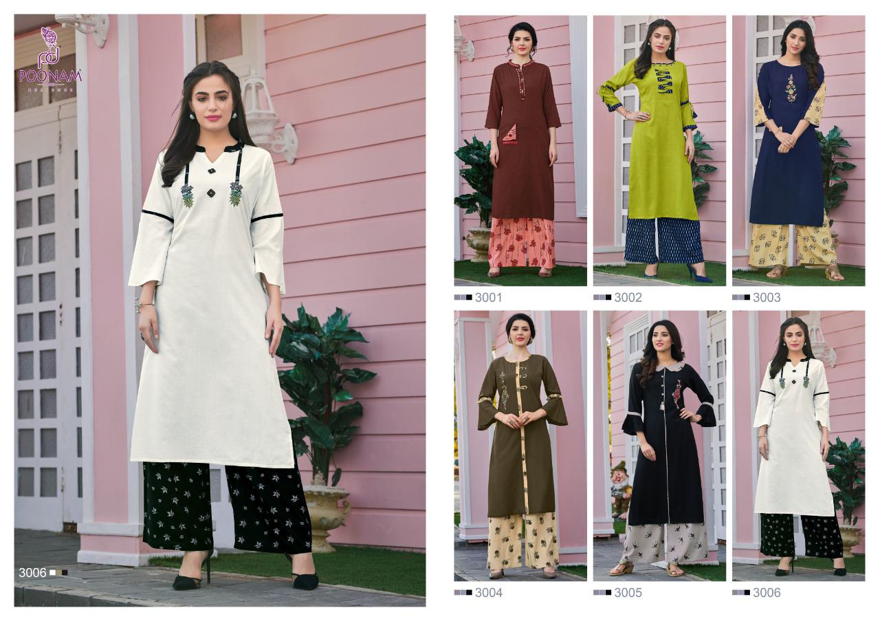 Poonam Designer Silai Party Wear Designer Plazzo Kurti Collection at Wholesale Price